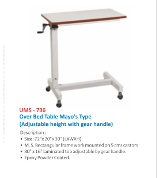 Unisearch Medicare Over Bed Table Mayo's Type